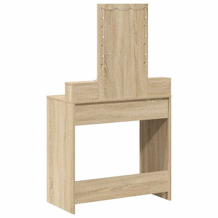 Smyckebord med låda Brun 79 x 41 x 140 cm Konstruerat trä