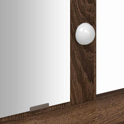 Smyckebord med låda Brun 79 x 41 x 140 cm Konstruerat trä