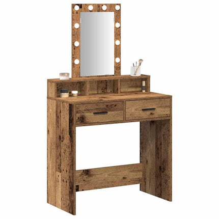 Smyckebord med låda Brun 79 x 41 x 140 cm Konstruerat trä