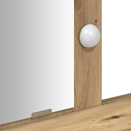 Smyckebord med låda Brun 79 x 41 x 140 cm Konstruerat trä