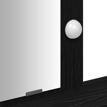 Smyckebord med låda Svart 100 x 41 x 140 cm Konstruerat trä