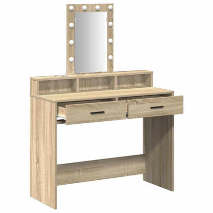 Smyckebord med låda Brun 100 x 41 x 140 cm Konstruerat trä