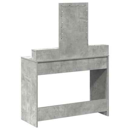 Smyckebord med låda Grå 100 x 41 x 140 cm Konstruerat trä