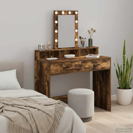 Smyckebord med låda Brun 100 x 41 x 140 cm Konstruerat trä