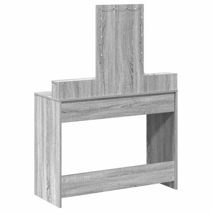 Smyckebord med låda Grå 100 x 41 x 140 cm Konstruerat trä
