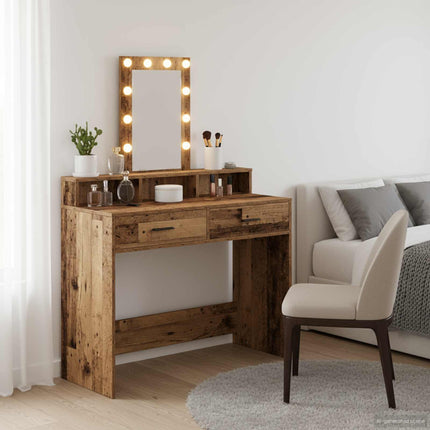 Smyckebord med låda Brun 100 x 41 x 140 cm Konstruerat trä