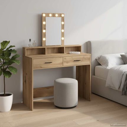 Smyckebord med låda Brun 100 x 41 x 140 cm Konstruerat trä