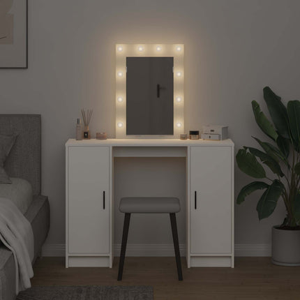 Smyckebord med lagring Vit 102 x 33 x 135 cm Konstruerat trä