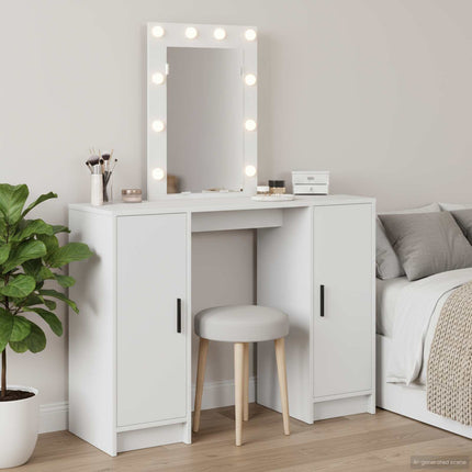 Smyckebord med lagring Vit 102 x 33 x 135 cm Konstruerat trä
