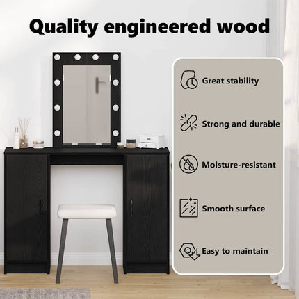 Smyckebord Svart 102 x 33 x 135 cm Konstruerat trä