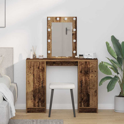 Smyckebord med lagring Brun 102 x 33 x 135 cm Konstruerat trä