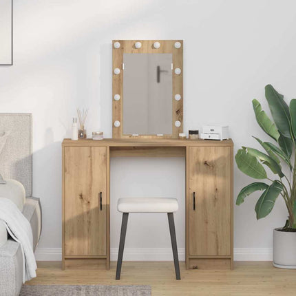 Smyckebord med lagring Brun 102 x 33 x 135 cm Konstruerat trä