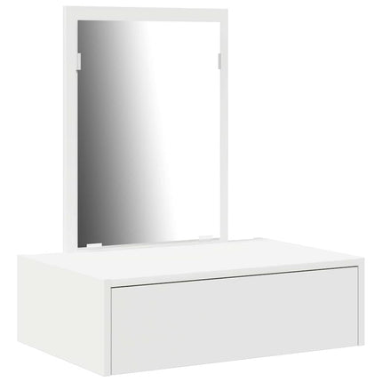 Smyckebord med låda Vit 60 x 40 x 70 cm Konstruerat trä