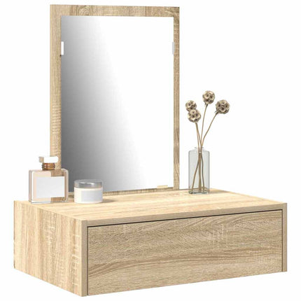 Smyckebord med låda Brun 60 x 40 x 70 cm Konstruerat trä