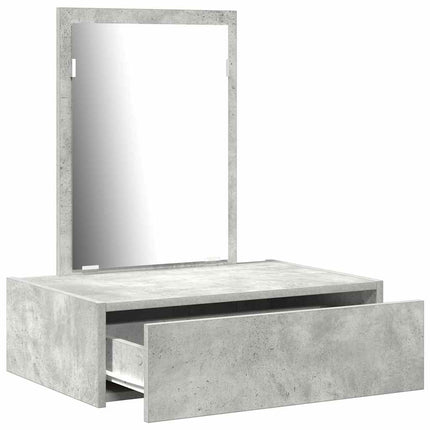 Smyckebord med låda Grå 60 x 40 x 70 cm Konstruerat trä