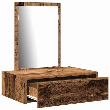 Smyckebord med låda Brun 60 x 40 x 70 cm Konstruerat trä