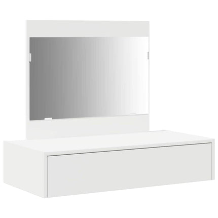 Smyckebord med låda Vit 83 x 40 x 70 cm Konstruerat trä