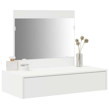 Smyckebord med låda Vit 83 x 40 x 70 cm Konstruerat trä