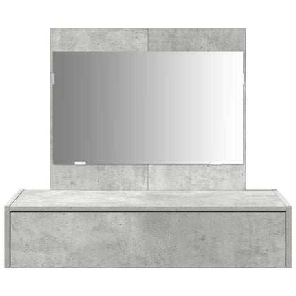 Smyckebord med låda Grå 83 x 40 x 70 cm Konstruerat trä