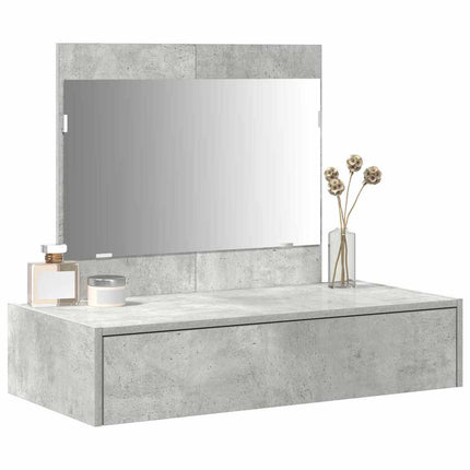 Smyckebord med låda Grå 83 x 40 x 70 cm Konstruerat trä