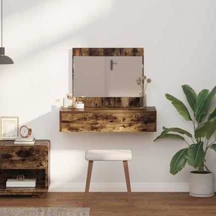 Smyckebord med låda Brun 83 x 40 x 70 cm Konstruerat trä