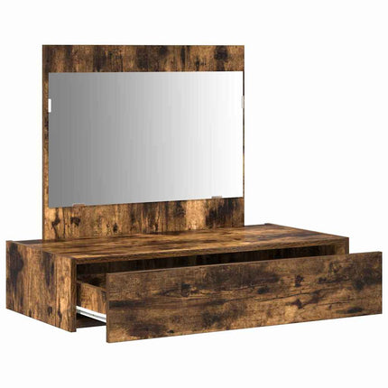 Smyckebord med låda Brun 83 x 40 x 70 cm Konstruerat trä