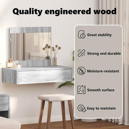 Smyckebord Grå 83 x 40 x 70 cm Konstruerat trä