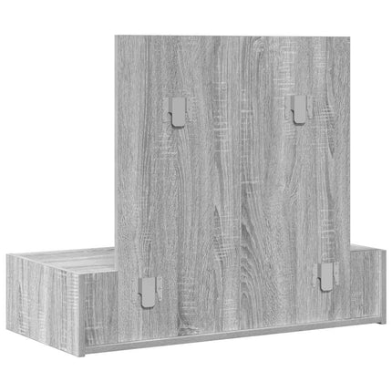 Smyckebord med låda Grå 83 x 40 x 70 cm Konstruerat trä