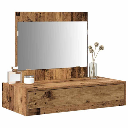 Smyckebord med låda Brun 83 x 40 x 70 cm Konstruerat trä