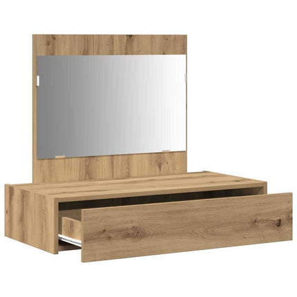 Smyckebord med låda Brun 83 x 40 x 70 cm Konstruerat trä