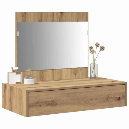 Smyckebord med låda Brun 83 x 40 x 70 cm Konstruerat trä