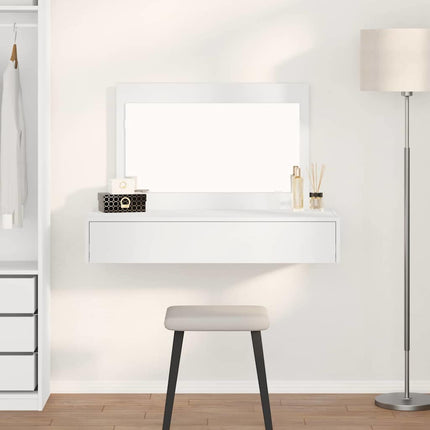 Smyckebord med låda Vit 100 x 40 x 70 cm Konstruerat trä