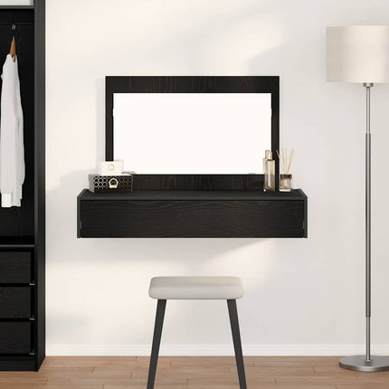 Smyckebord med låda Svart 100 x 40 x 70 cm Konstruerat trä