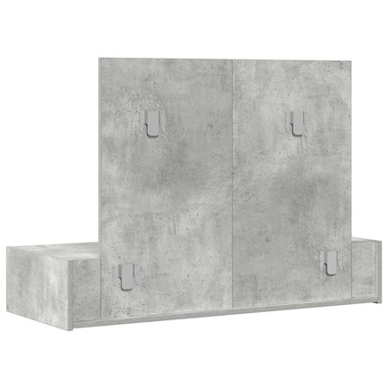 Smyckebord med låda Grå 100 x 40 x 70 cm Konstruerat trä