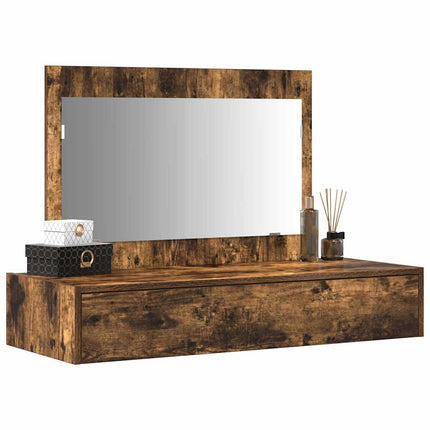 Smyckebord med låda Brun 100 x 40 x 70 cm Konstruerat trä