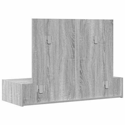 Smyckebord med låda Grå 100 x 40 x 70 cm Konstruerat trä