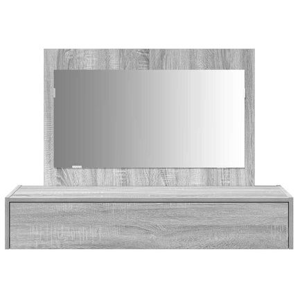 Smyckebord med låda Grå 100 x 40 x 70 cm Konstruerat trä