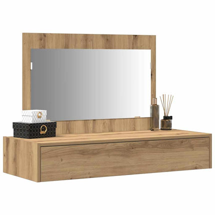 Smyckebord med låda Brun 100 x 40 x 70 cm Konstruerat trä