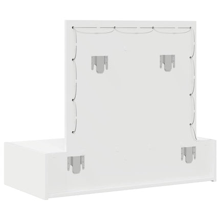 Smyckebord med låda Vit 83 x 40 x 70 cm Konstruerat trä