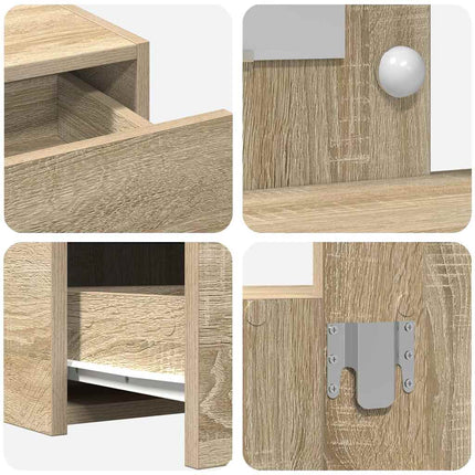 Smyckebord med låda Brun 83 x 40 x 70 cm Konstruerat trä