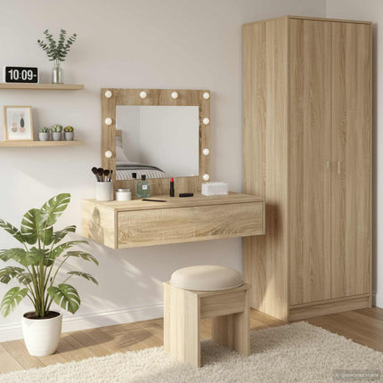 Smyckebord med låda Brun 83 x 40 x 70 cm Konstruerat trä