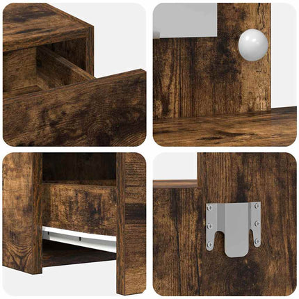 Smyckebord med låda Brun 83 x 40 x 70 cm Konstruerat trä