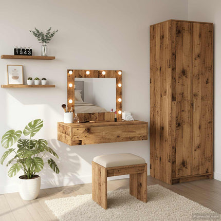 Smyckebord med låda Brun 83 x 40 x 70 cm Konstruerat trä
