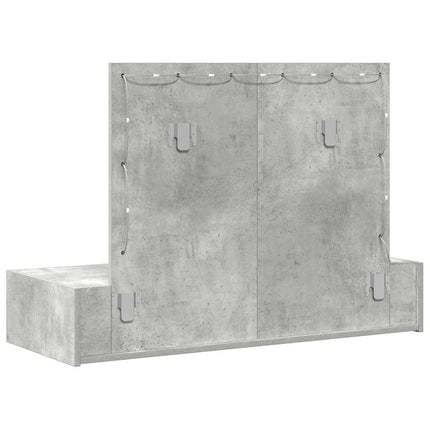 Smyckebord med låda Grå 100 x 40 x 70 cm Konstruerat trä