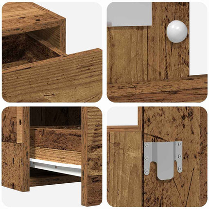 Smyckebord med låda Brun 100 x 40 x 70 cm Konstruerat trä