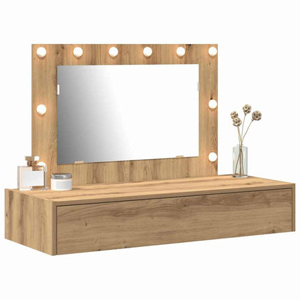 Smyckebord med låda Brun 100 x 40 x 70 cm Konstruerat trä