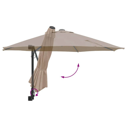 Trädgårdsparasol Taupe 248 x 248 x 148 cm Polyester och Stål