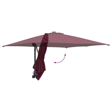 Trädgårdsparasol Bordeaux Röd 248,5 x 247,5 x 160 cm