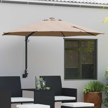 Trädgårdsparasol Taupe 248 x 248 x 148 cm Polyester och Stål