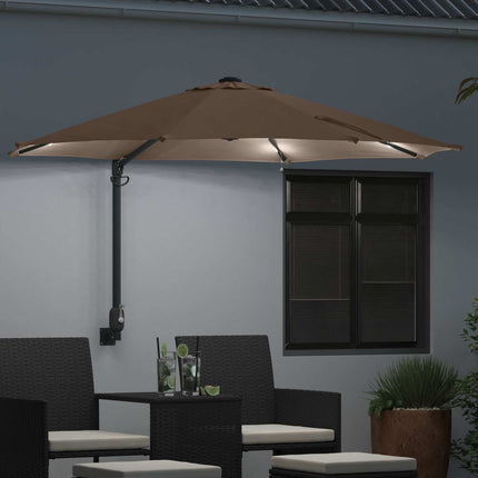 Trädgårdsparasol Taupe 248 x 248 x 148 cm Polyester och Stål